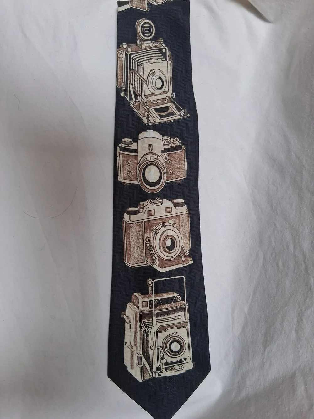 Collector A. Rogers Camera Pattern Black Tie